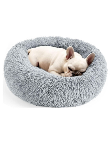 Cama Donut Calmante para Perros y Gatos Hoewina 50.8cm Gris