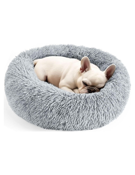 Cama Donut Calmante para Perros y Gatos Hoewina 50.8cm Gris