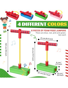 Saltadores Pogo de Espuma Wettarn - 8 Piezas Coloridas para Niños 2