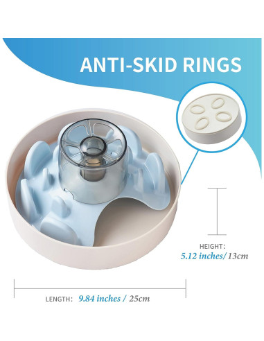 Tazón de Alimentación Interactiva Lenta PetDreamHouse UFO Azul - Difícil