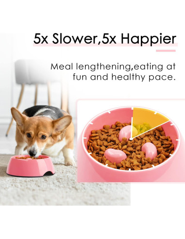 Cuenco Antideslizante de Alimentación Lenta SUPERDESIGN 14cm Rosa