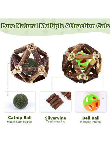 27 Juguetes Masticables para Gatos WOUSEDO - Hierba Gatera Natural