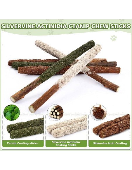 27 Juguetes Masticables para Gatos WOUSEDO - Hierba Gatera Natural