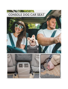 Asiento de Coche para Perros PETSFIT Pequeño Gris 43.5x24x21.5cm 2