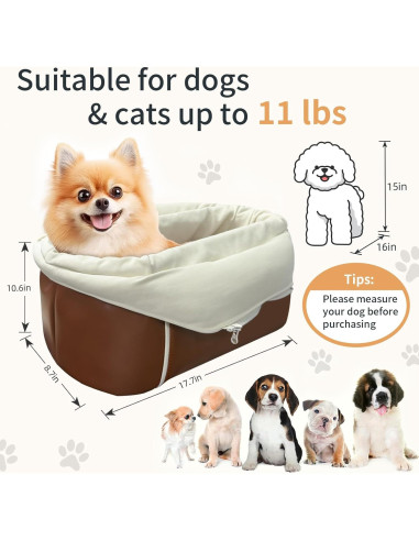 Asiento Elevador para Perros Pequeños LELEFIDO Marrón 5kg