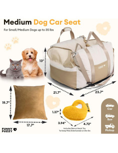 Asiento de Coche Impermeable FUNNY FUZZY para Perros hasta 15kg 2