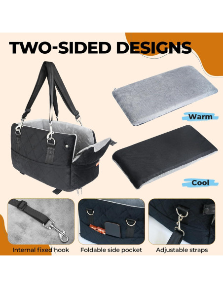 Asiento elevador para perro ZhuPolly negro 42x24x22 cm