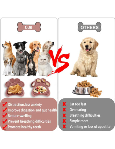 Alfombrilla Lick para Perros y Gatos HANZOTO Rosa 17x16.5cm