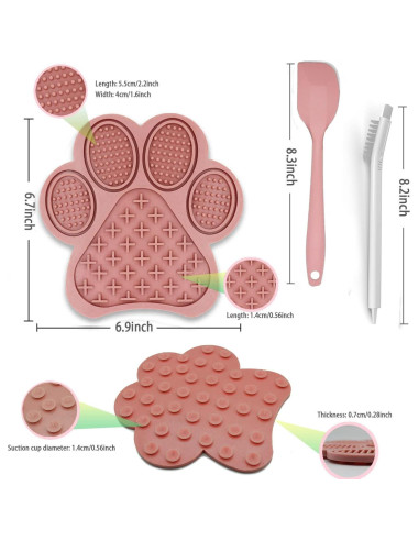 Alfombrilla Lick para Perros y Gatos HANZOTO Rosa 17x16.5cm