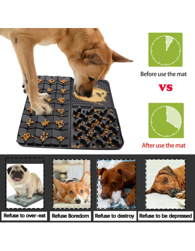 Alfombra de Olfateo de Silicona Femont Grande Negra 40x40cm