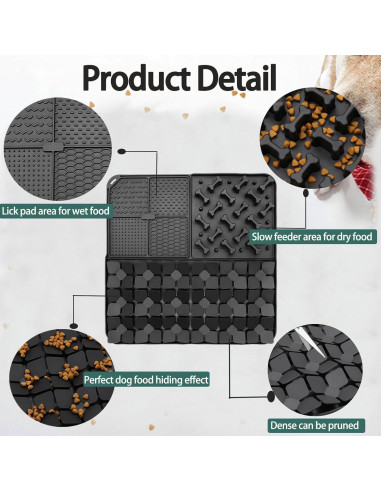 Alfombra de Olfateo de Silicona Femont Grande Negra 40x40cm