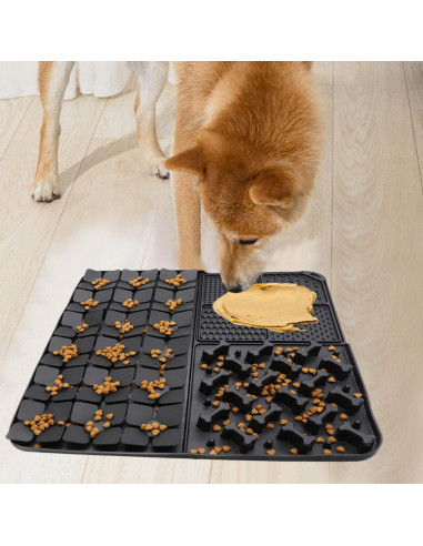 Alfombra de Olfateo de Silicona Femont Grande Negra 40x40cm