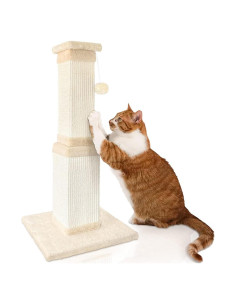 Poste Rascador para Gatos AGYM 81.3 cm Sisal Natural Beige