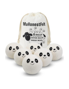 Bolas de Secadora de Lana MaHonestFelt - 6 Unidades Reutilizables