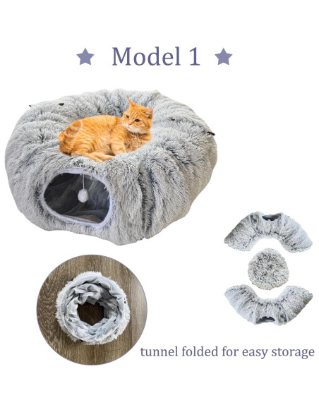Cama de Túnel para Gatos Marosynix CTB01 2 en 1 Colapsable