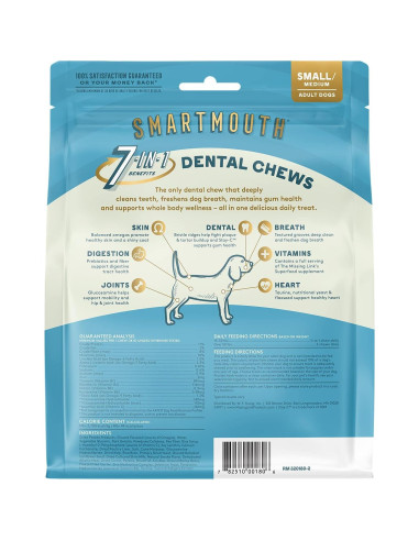 Masticables Dentales Smartmouth 28 Ct para Perros 7-en-1