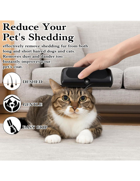 Cepillo Deshedding Wanmu para Perros y Gatos - Acero Inoxidable