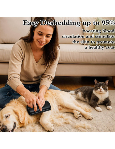 Cepillo Deshedding Wanmu para Perros y Gatos - Acero Inoxidable