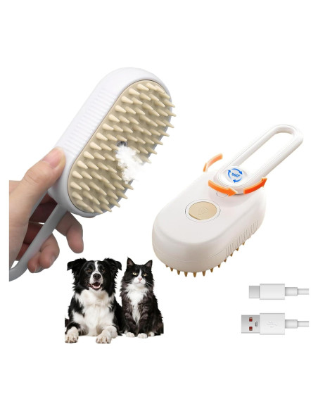 Cepillo Deshedding Multifuncional Petayouj 4-en-1 Blanco