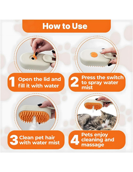 Cepillo Deshedding Multifuncional Petayouj 4-en-1 Blanco