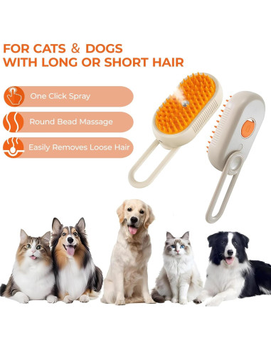 Cepillo Deshedding Multifuncional Petayouj 4-en-1 Blanco