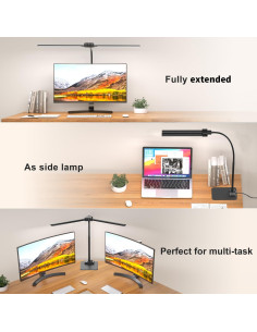 Lámpara de Escritorio KableRika Doble Luz LED 70.6cm Regulable 2