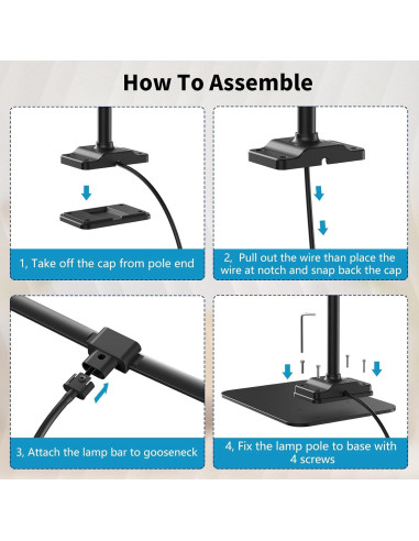 Lámpara de Escritorio KableRika Doble Luz LED 70.6cm Regulable