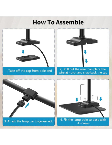Lámpara de Escritorio KableRika Doble Luz LED 70.6cm Regulable