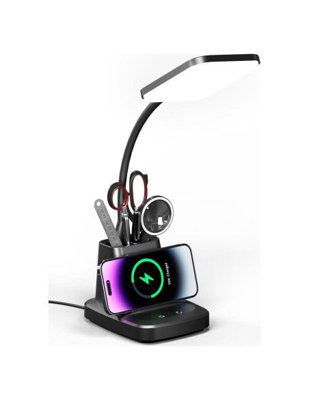 Lámpara de Escritorio LED Vicsoon con Cargador Inalámbrico