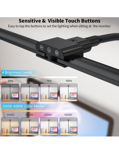 Lámpara de Escritorio KableRika Doble Luz LED 70.6cm Regulable