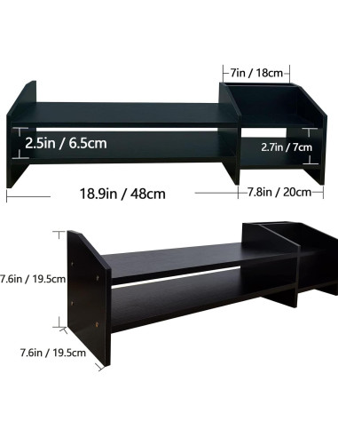 Soporte para Monitor de Madera KUAIYU 2 Niveles Ergonomico