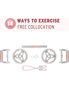 Rueda de Abdominales Holleyweb 14-en-1 Rosa - Kit de Ejercicio 2