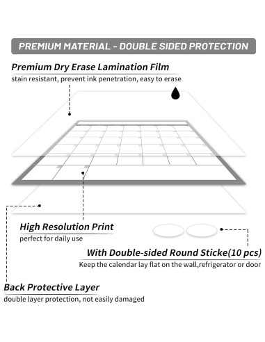 Calendario de Pared Borrable BooQool 101.6x71.1cm Sin Fecha