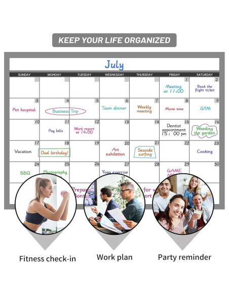 Calendario de Pared Borrable BooQool 101.6x71.1cm Sin Fecha