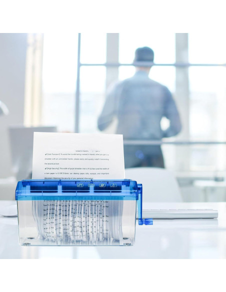 Mini Trituradora de Papel Manual ViaGasaFamido 1.5L Azul