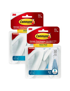 Ganchos para Toallas Grandes Command - Paquete de 6 Ganchos