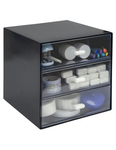 Organizador de Escritorio Zuiaso Negro 3 Cajones ABS