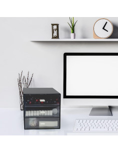 Organizador de Escritorio Zuiaso Negro 3 Cajones ABS 2