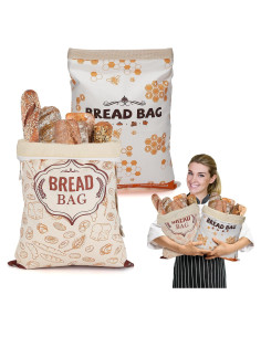 Bolsas de Pan Reutilizables ANPHSIN 43x32 cm Cera de Abeja 2 Pcs