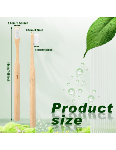 Cepillos de Dientes Sieral 24 Pcs Bambú Suave para Adultos y Niños