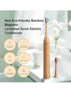 Cepillo de Dientes Eléctrico de Bambú MgcSto - 5 Modos IPX7 2