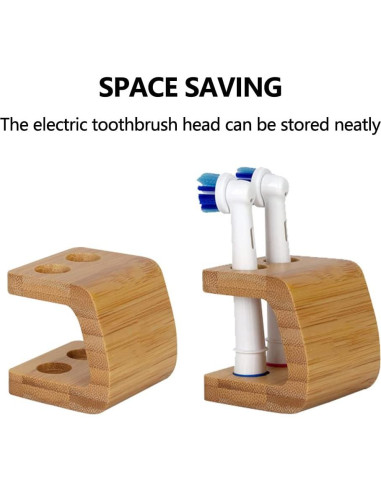 Soporte de Bambú para Cabezas de Cepillo de Dientes Tookie - 2 Ranuras