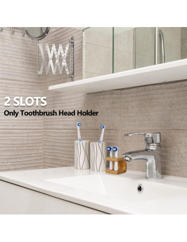 Soporte de Bambú para Cabezas de Cepillo de Dientes Tookie - 2 Ranuras