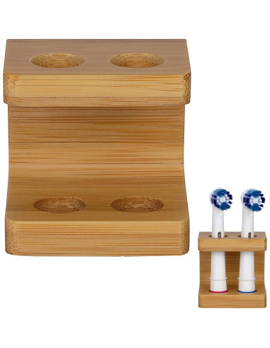 Soporte de Bambú para Cabezas de Cepillo de Dientes Tookie - 2 Ranuras