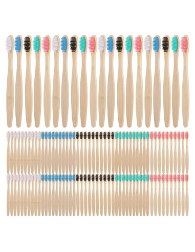 120 Cepillos de Dientes de Bambú HOFURME Ecológicos Suaves