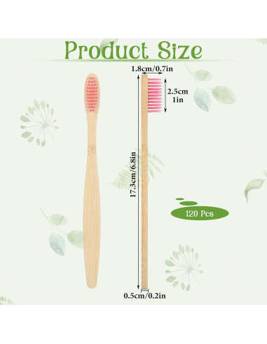 120 Cepillos de Dientes de Bambú HOFURME Ecológicos Suaves