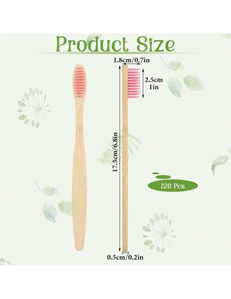 120 Cepillos de Dientes de Bambú HOFURME Ecológicos Suaves