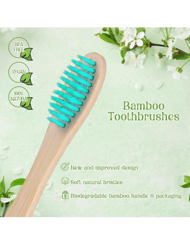 120 Cepillos de Dientes de Bambú HOFURME Ecológicos Suaves
