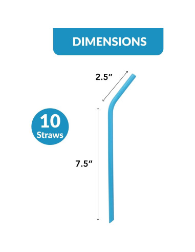 Popotes de Silicona Reutilizables Flathead - Juego de 10