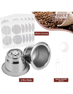 Cápsulas de Espresso Reutilizables Tanlade 2 Piezas Acero Inoxidable 2